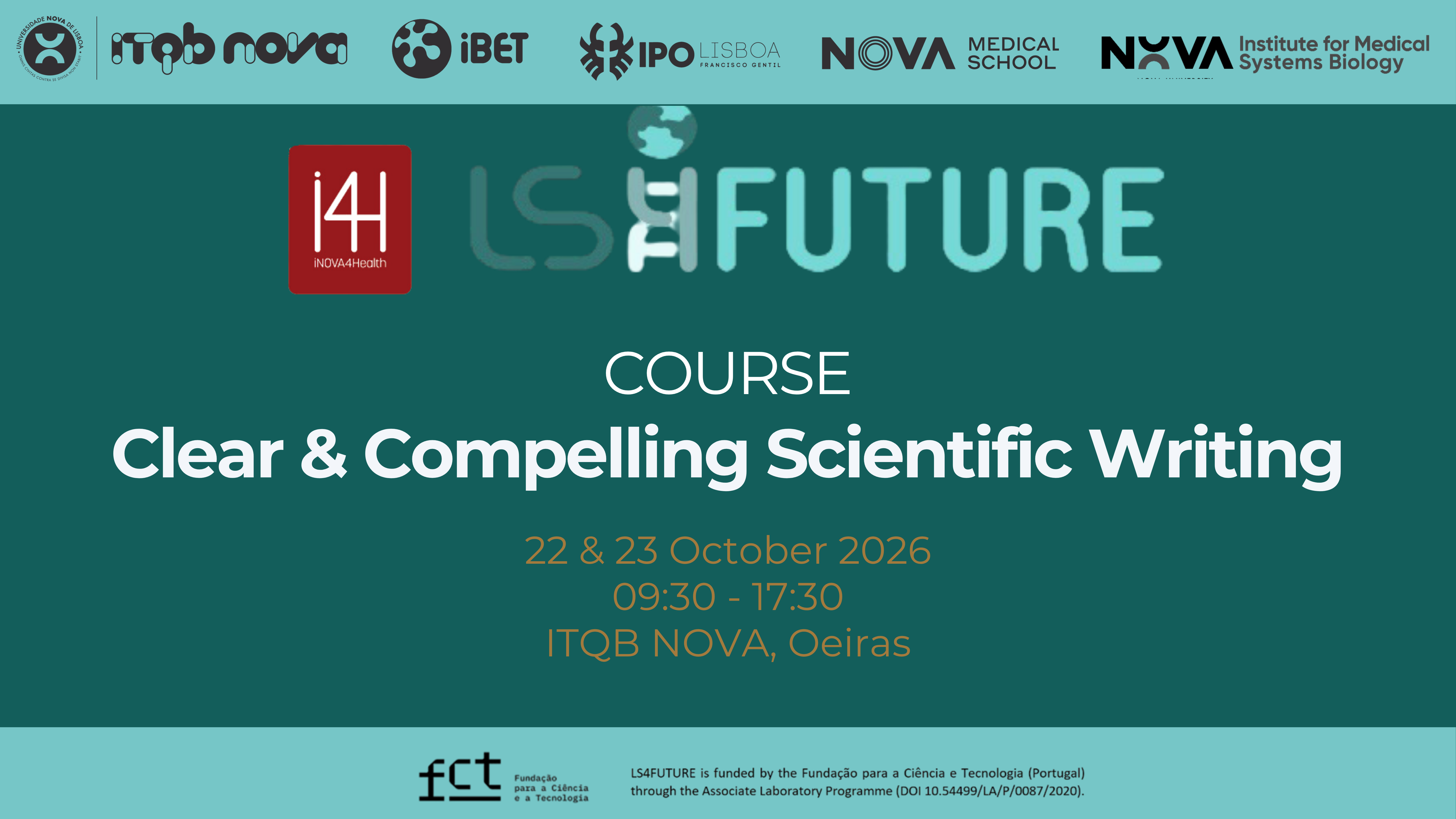 LS4FUTURE Clear and Compelling Writing Workshop - advertisement slide